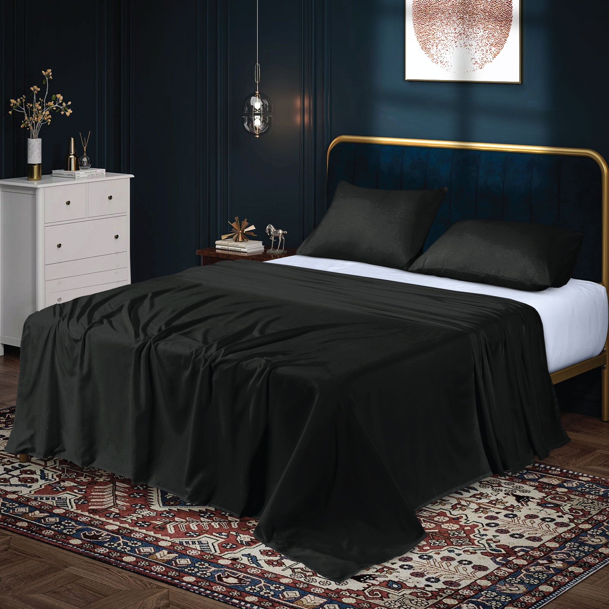 Siesta Zen Flat Bed Sheet Ultra Soft Brushed Microfiber, Luxury Hotel Quality, Breathable & Durable All-Season Bedding