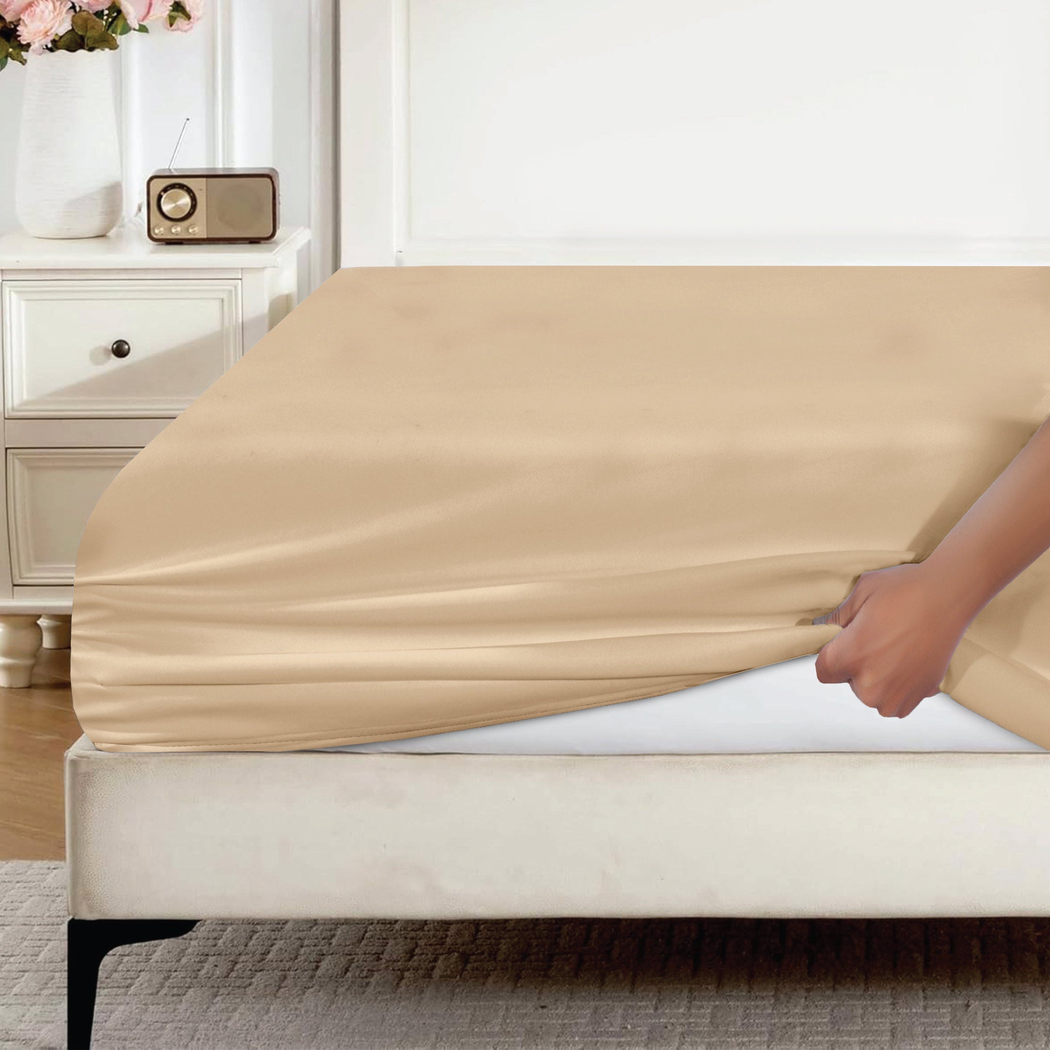 Siesta Zen Fitted Sheet Ultra-Soft Microfiber 30cm Deep Pocket, Fade & Shrink Resistant