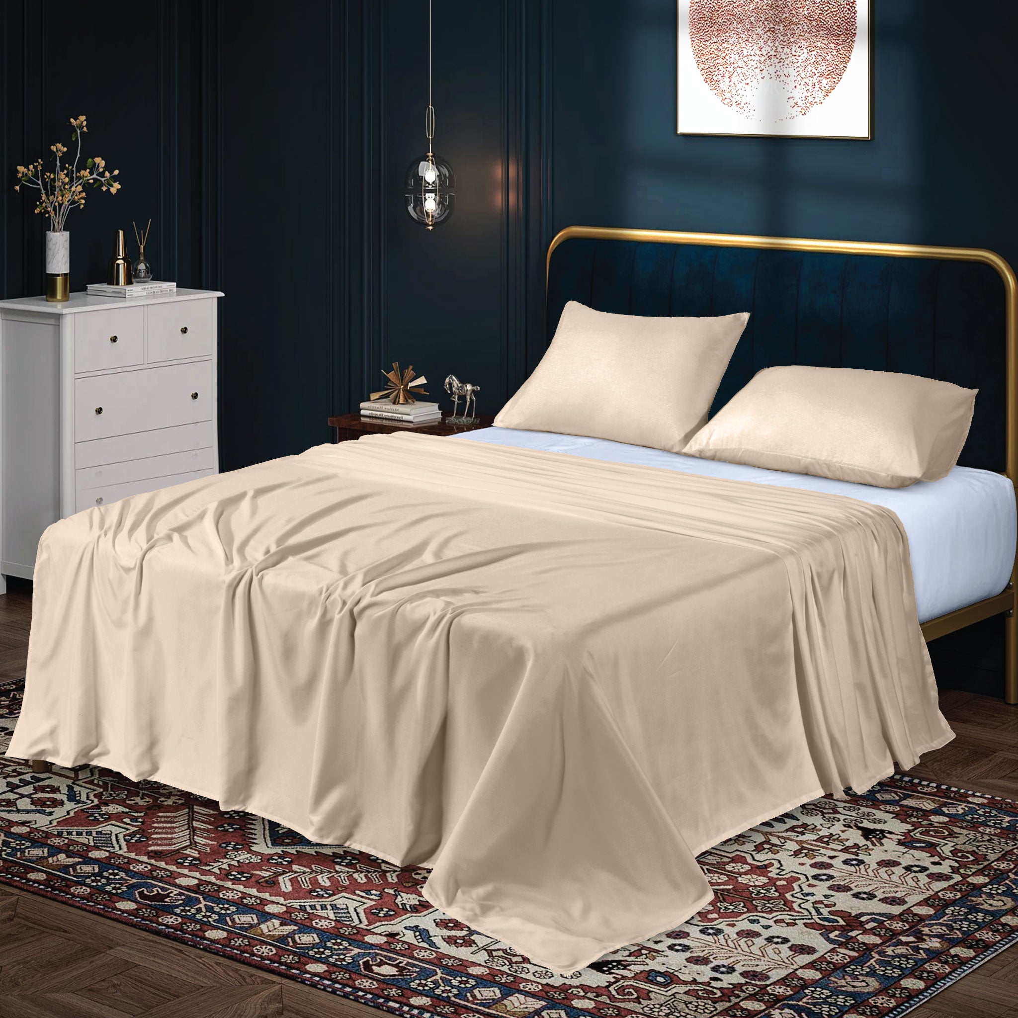 Siesta Zen Flat Bed Sheet Ultra Soft Brushed Microfiber, Luxury Hotel Quality, Breathable & Durable All-Season Bedding