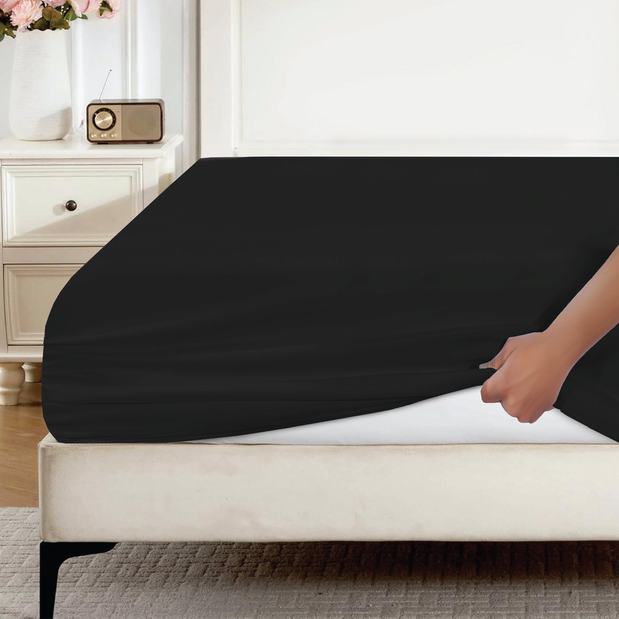 Siesta Zen Fitted Sheet Ultra-Soft Microfiber 30cm Deep Pocket, Fade & Shrink Resistant