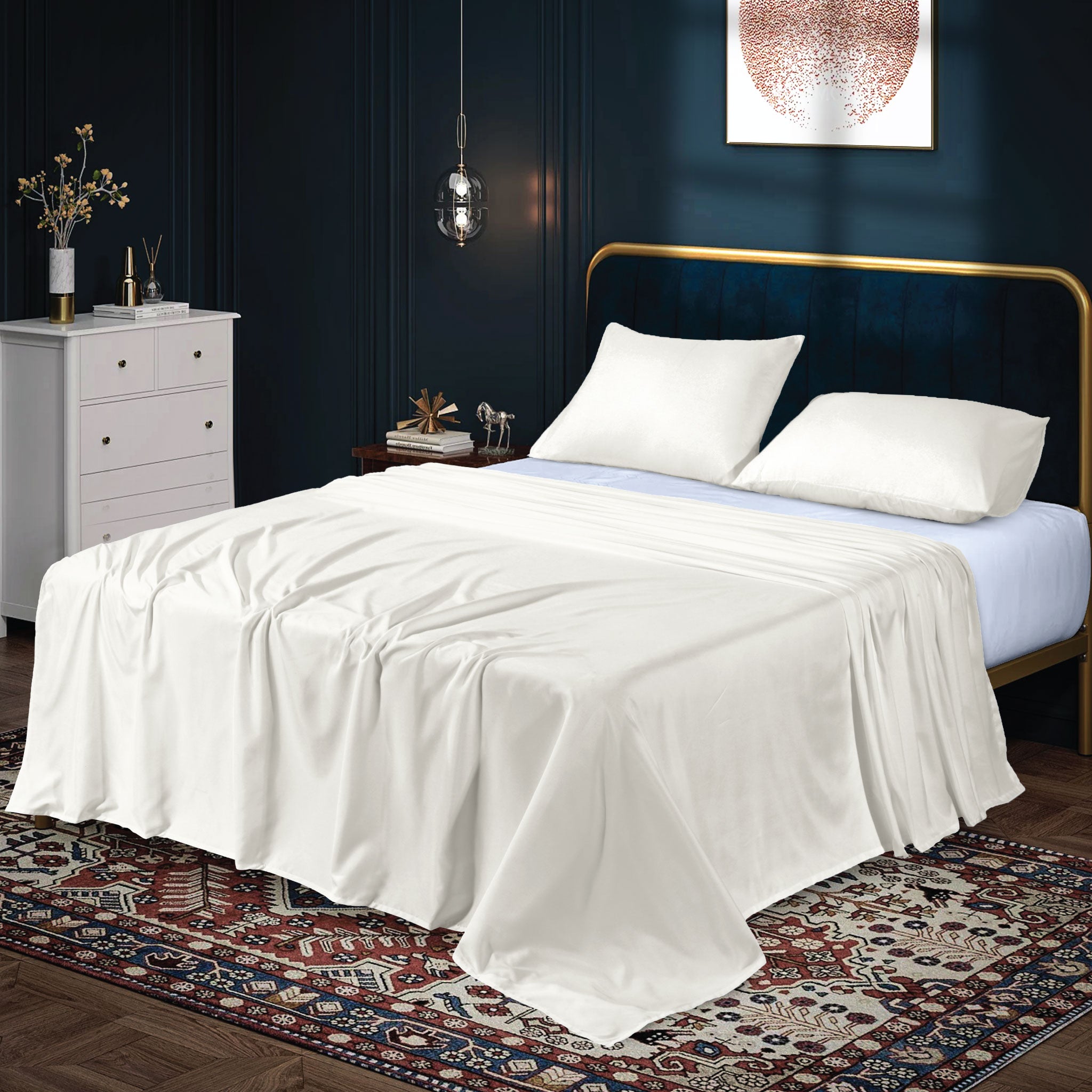 Siesta Zen Flat Bed Sheet Ultra Soft Brushed Microfiber, Luxury Hotel Quality, Breathable & Durable All-Season Bedding