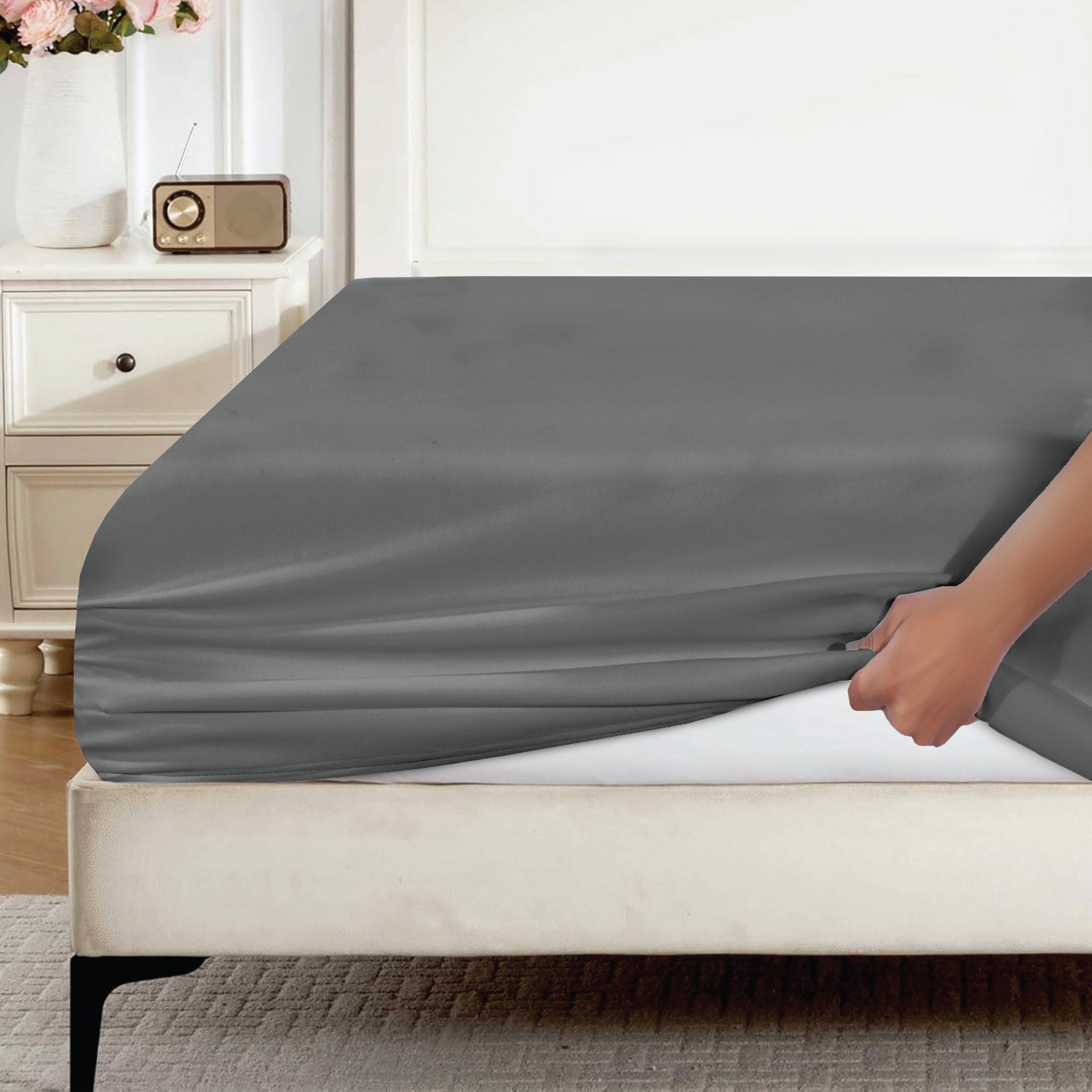 Siesta Zen Fitted Sheet Ultra-Soft Microfiber 30cm Deep Pocket, Fade & Shrink Resistant