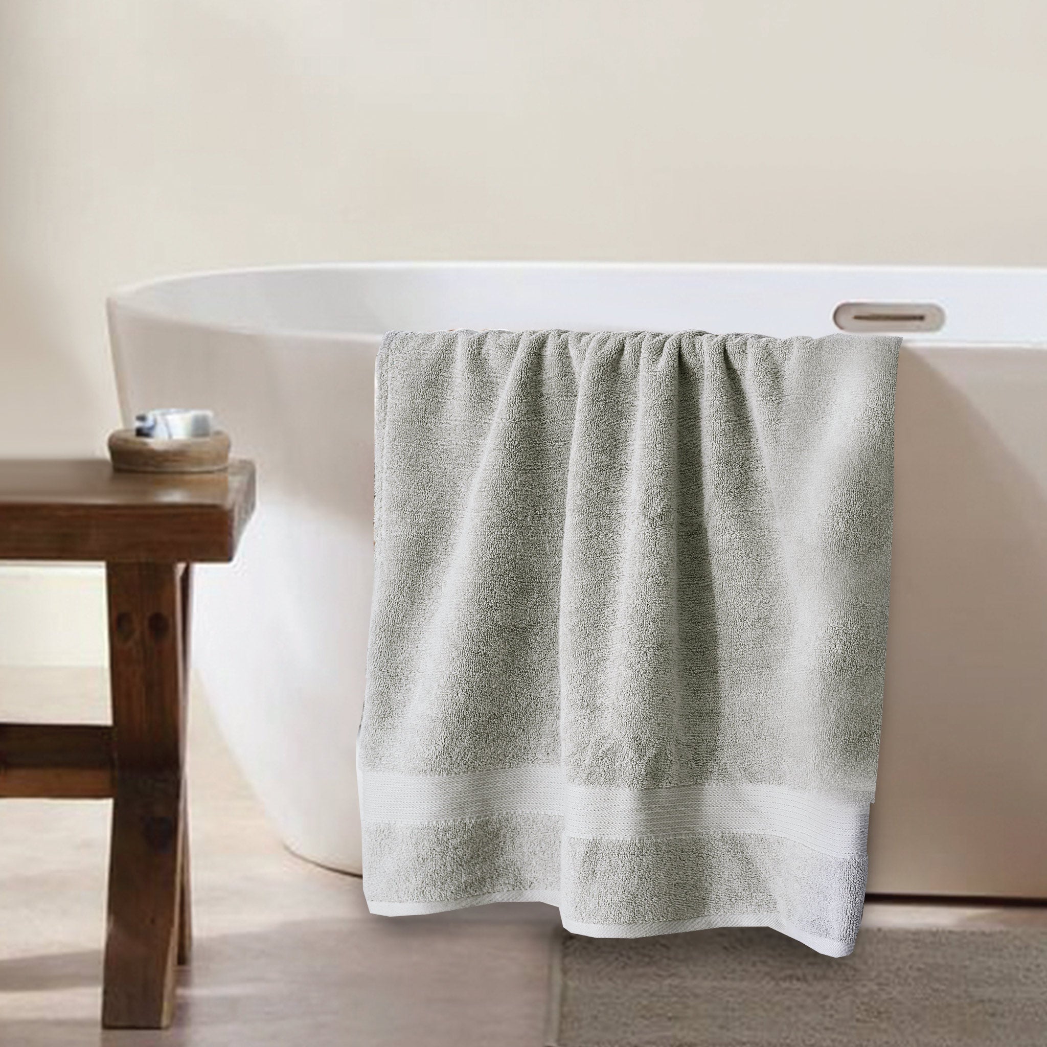 Siesta Zen Premium 100% Cotton Bath Towel 70x140cm Super Soft, 600 GSM, Ultra-Absorbent, Quick-Dry Spa & Hotel Quality, Fade Resistant