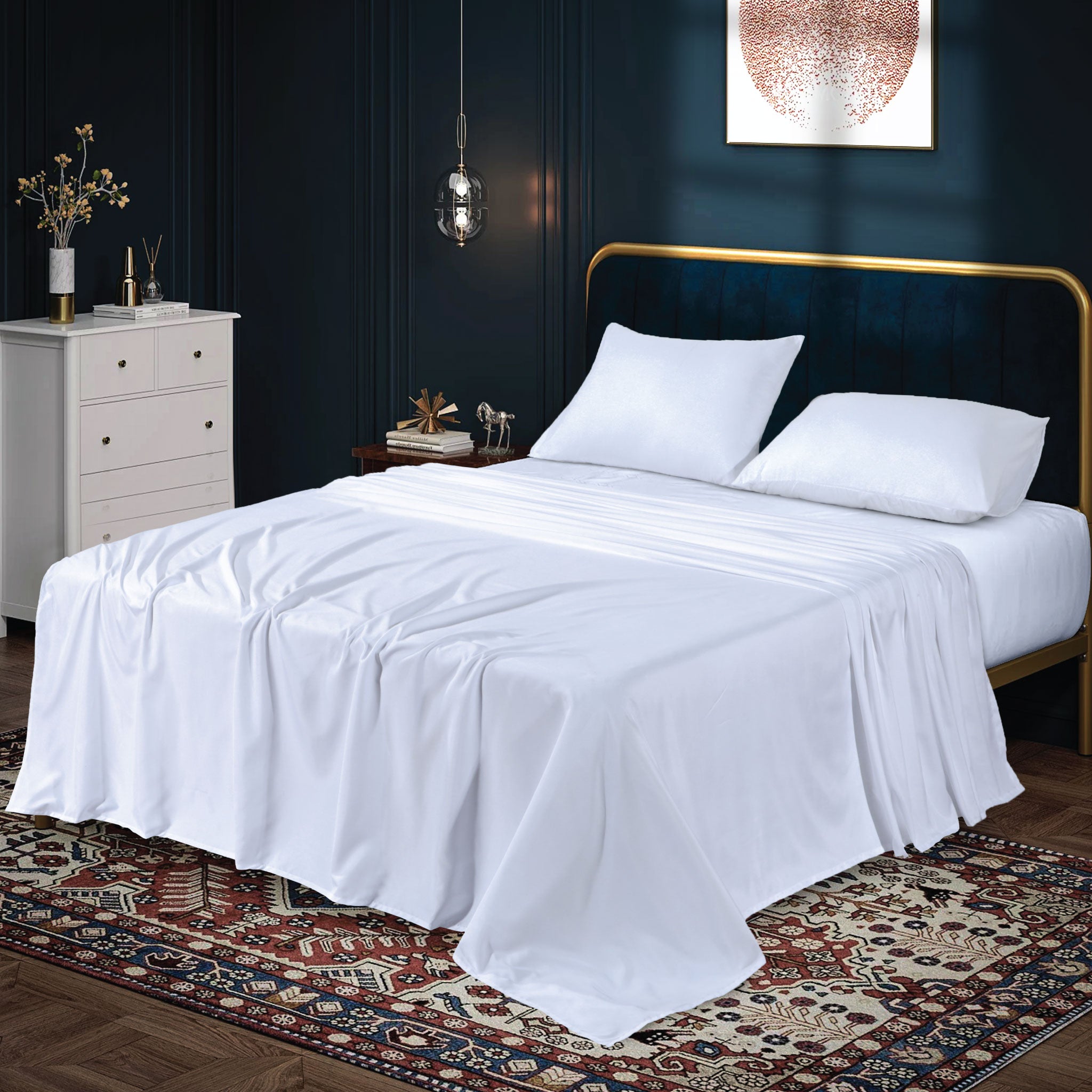 Siesta Zen Flat Bed Sheet Ultra Soft Brushed Microfiber, Luxury Hotel Quality, Breathable & Durable All-Season Bedding