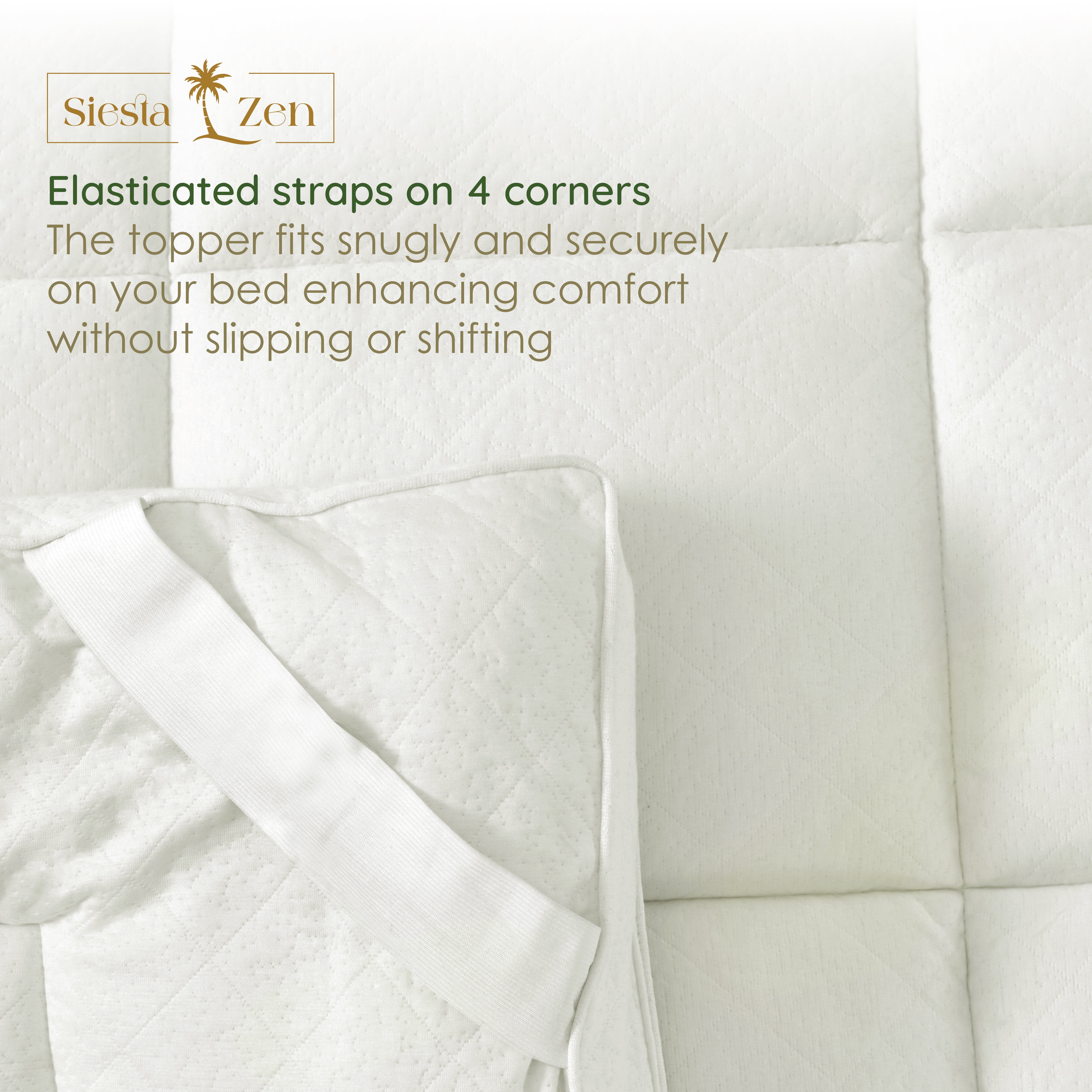 Siesta Zen Bamboo Mattress Topper 10cm Extra-Thick Comfort, Ultra-Soft, Cooling, Hypoallergenic Premium Mattress Enhancer