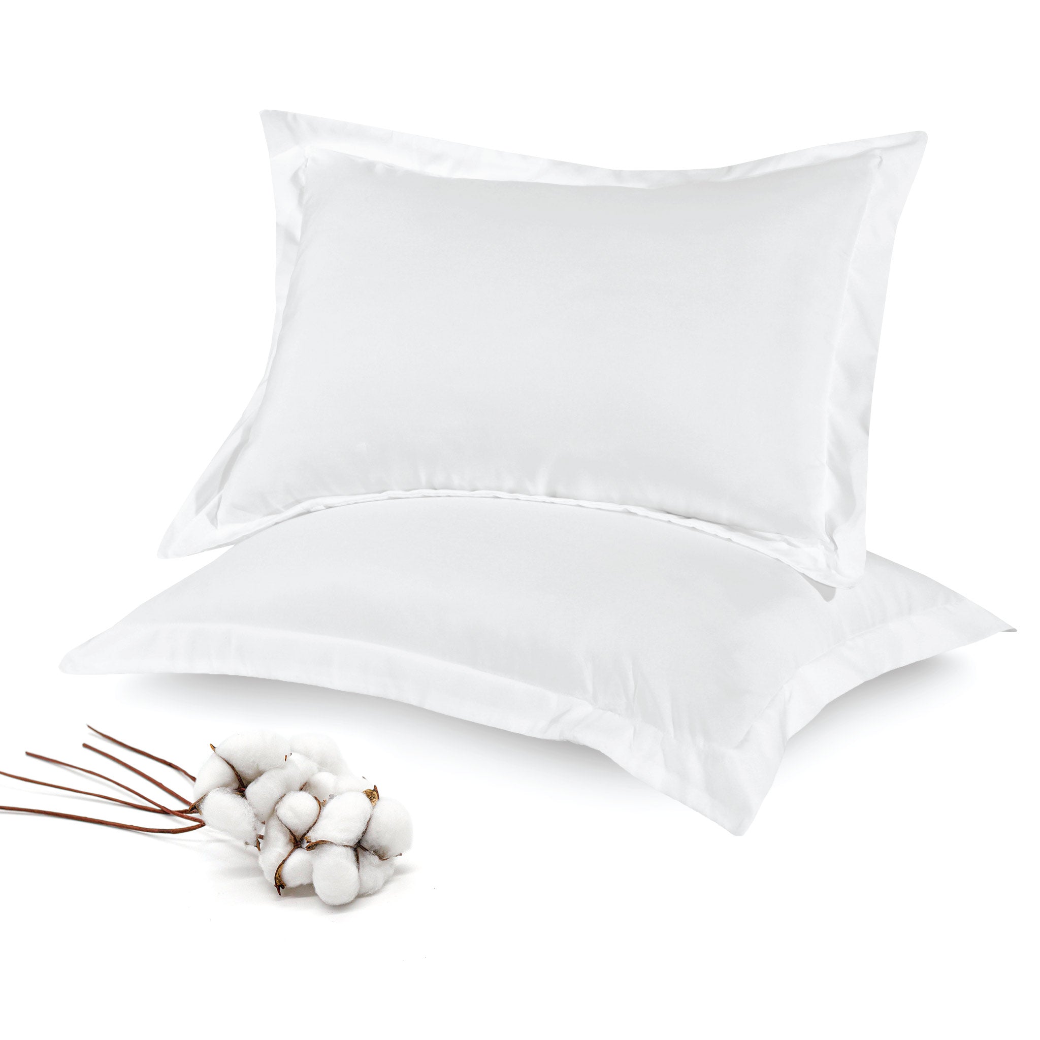 Siesta Zen 100% Egyptian Cotton 800 Thread Count Oxford Pillowcases (Pair) Luxury Cooling Sateen, Ultra-Soft, Silky & Hypoallergenic, 50x75cm with 5cm Hem