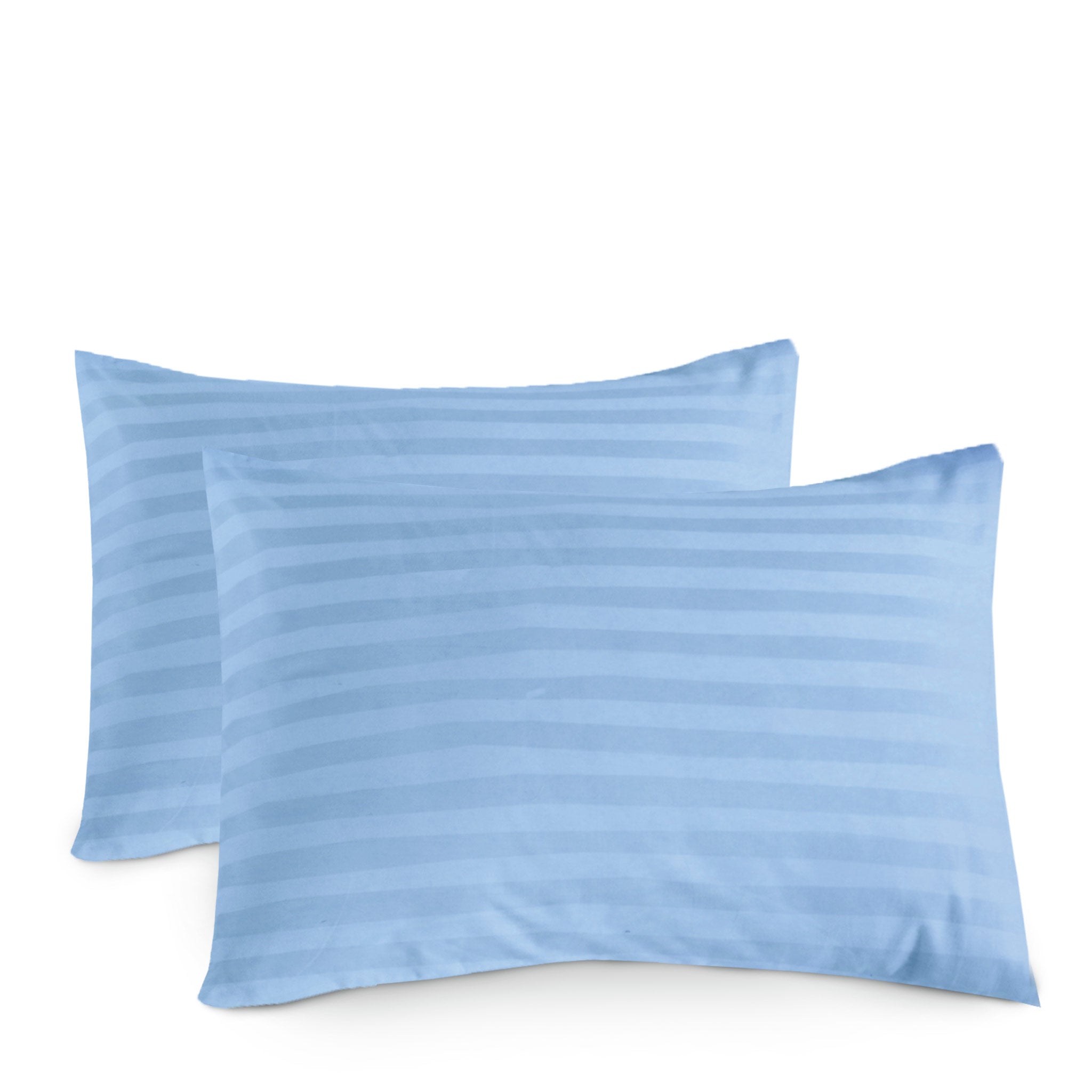 Siesta Zen 100% Cotton Luxury Hotel Sateen Pillow Covers (Pair) 2cm Satin Stripe, Ultra-Soft, Breathable & Hypoallergenic