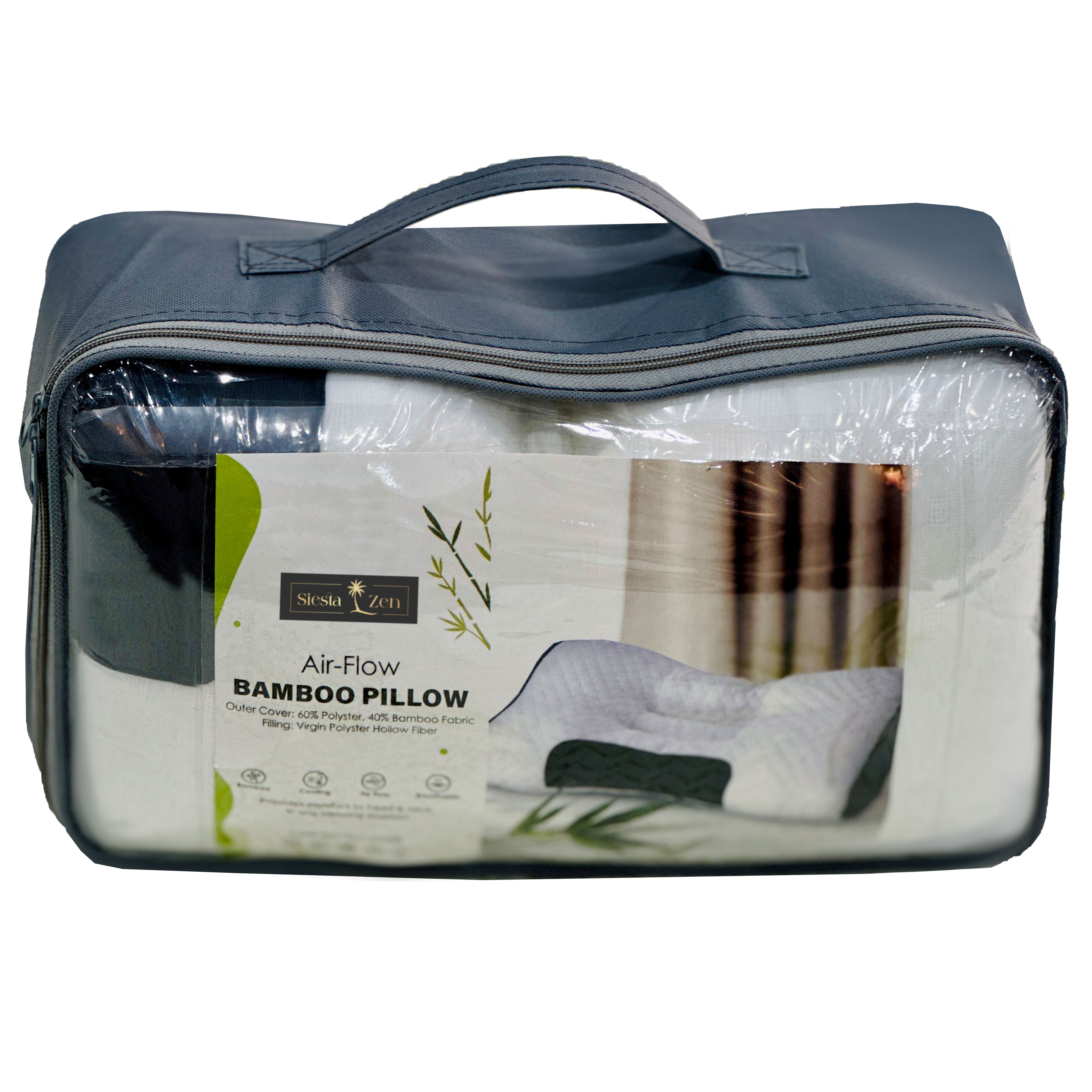 Gentle Cervical Bamboo Air Flow Neck Support Pillow Filled with Virgin Hollowfiber Odorless, Ergonomic Contour Design for Neck & Spine Alignment Soft, Hypoallergenic (Standard Size, Pack of 1 Pillow)