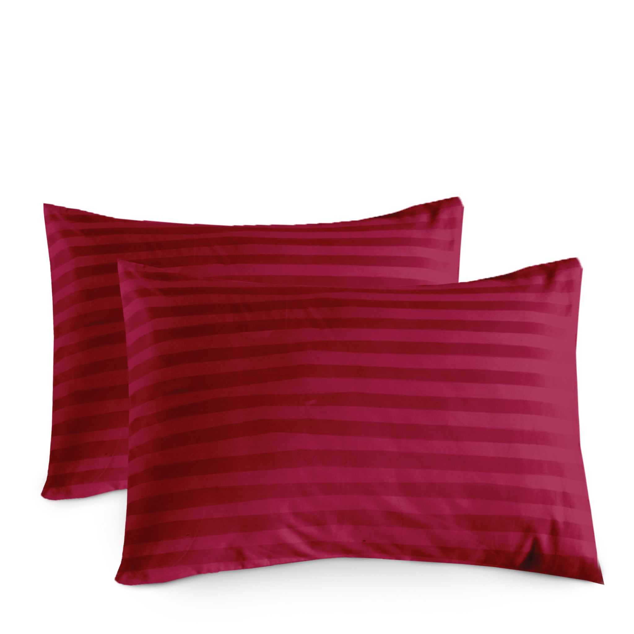 Siesta Zen 100% Cotton Luxury Hotel Sateen Pillow Covers (Pair) 2cm Satin Stripe, Ultra-Soft, Breathable & Hypoallergenic