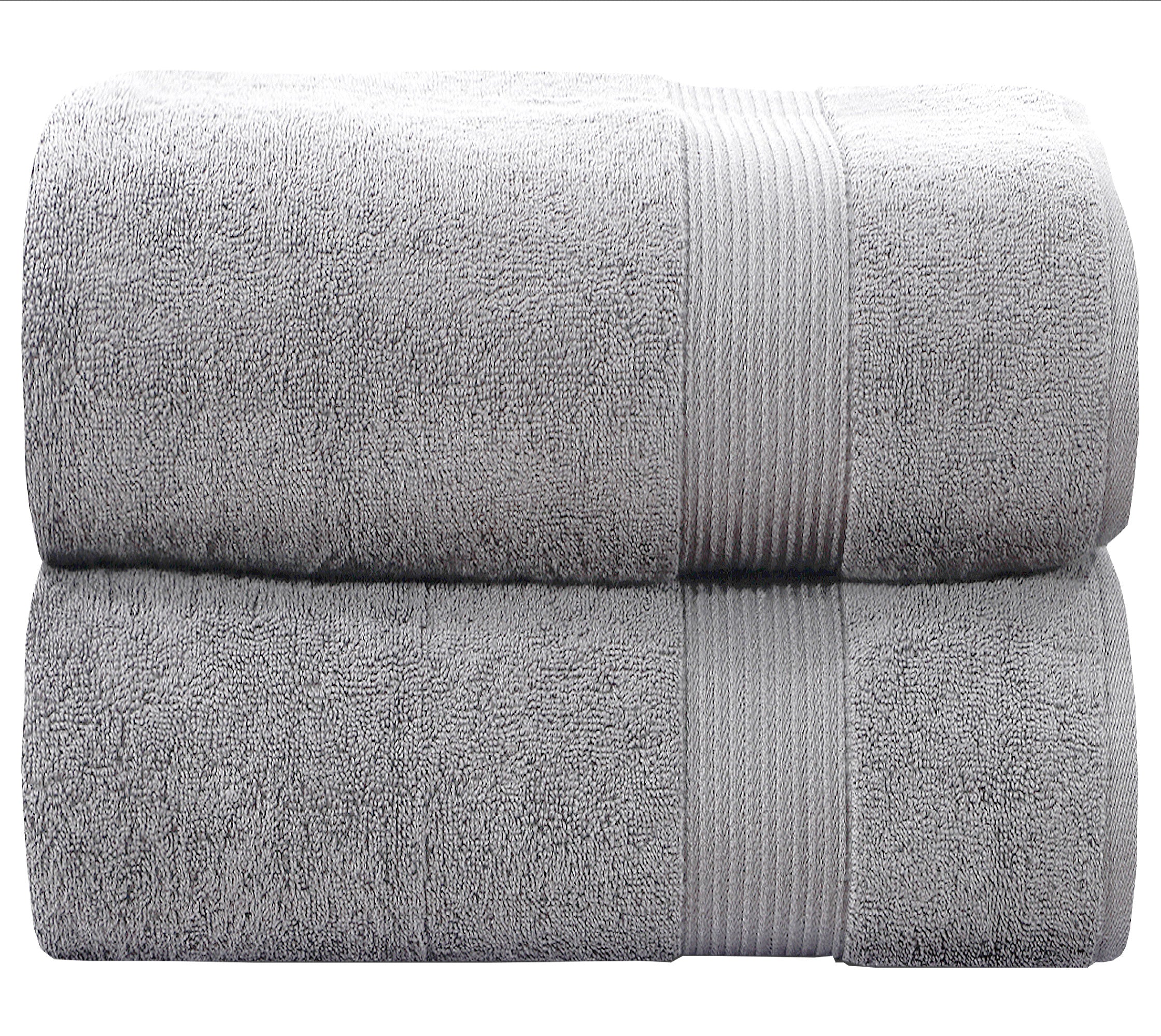 Siesta Zen Jumbo Bath Towels (Pack of 2) 600 GSM, 100% Combed Cotton, Extra Large 90x180cm, Ultra-Absorbent, Soft Hotel Quality with Jacquard Border
